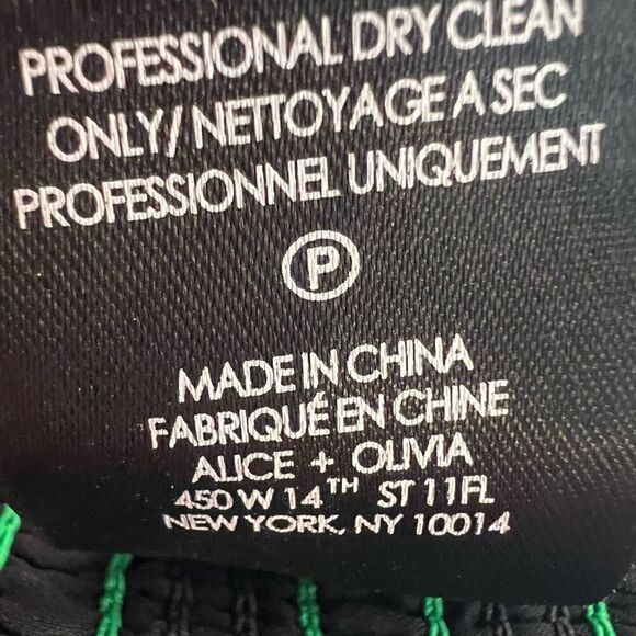 Alice + Olivia Livia Knotted Printed Crepe Halterneck Bra Top Green Size 0 - Picture 10 of 10